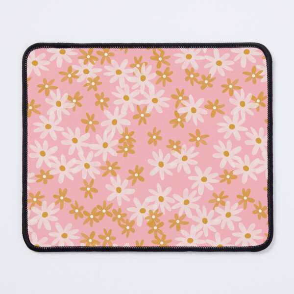 Item preview, Daisies in yellow and white on pink designed and sold by Ashleigh Fish.