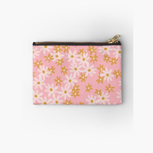 Item preview, Daisies in yellow and white on pink designed and sold by Ashleigh Fish.