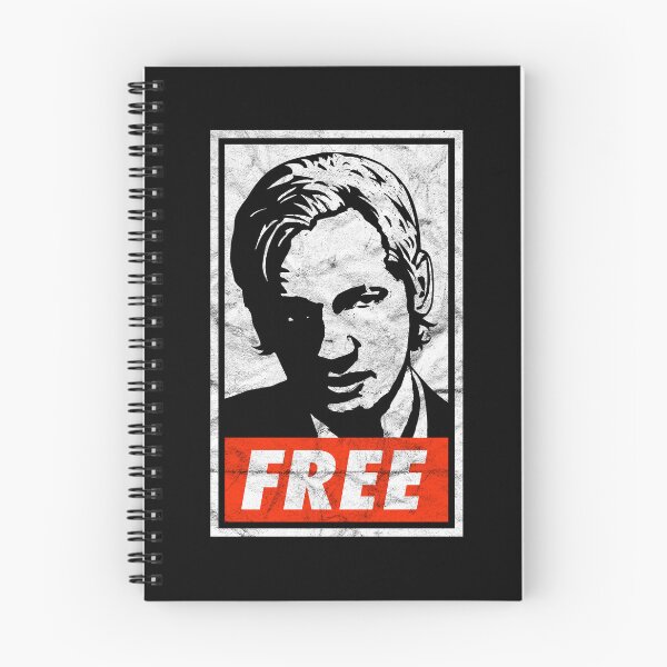 Item preview, Free Assange (Black Worn Look) designed and sold by politicalamity.