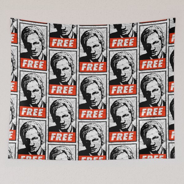Item preview, Free Assange (Black Worn Look) designed and sold by politicalamity.