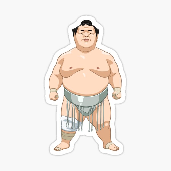 Wallmonkeys Sumo Wrestler Wall Decal Peel and Stick Graphic WM246549 (24 in  W x 23 in H)