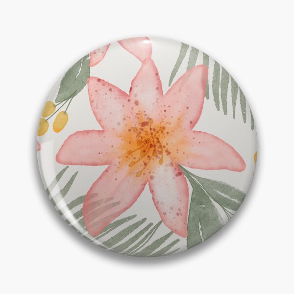 Item preview, Tropical leaves with pink florals designed and sold by Ashleigh Fish.