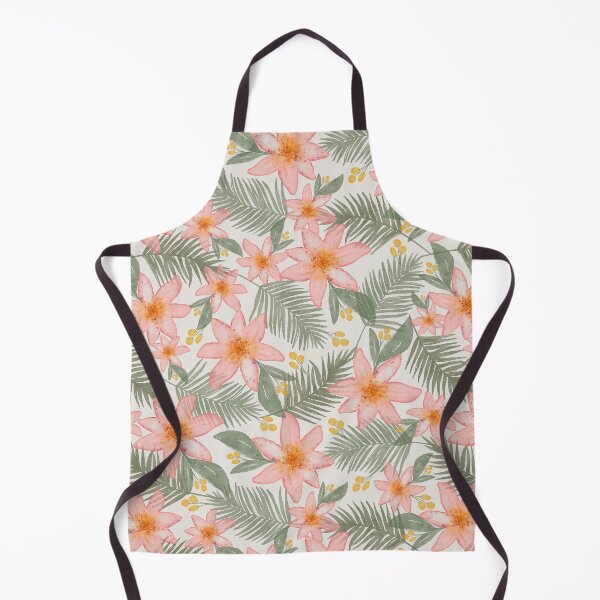 Item preview, Tropical leaves with pink florals designed and sold by Ashleigh Fish.
