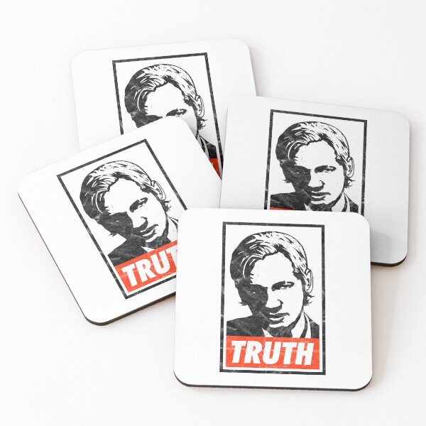 Item preview, Assange Truth (White Worn Look) designed and sold by politicalamity.