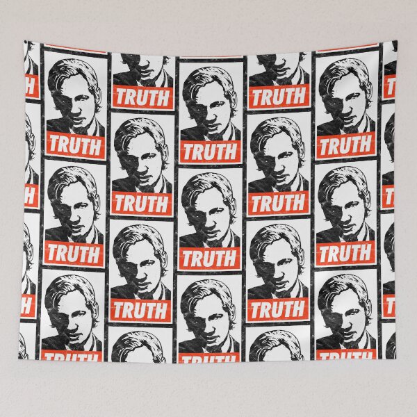 Item preview, Assange Truth (White Worn Look) designed and sold by politicalamity.