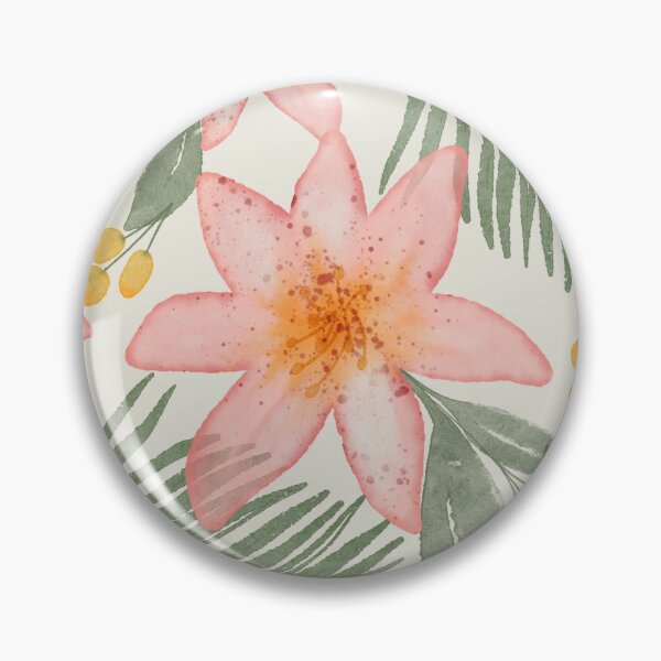 Item preview, Tropical leaves with pink florals and dark leaves designed and sold by Ashleigh Fish.
