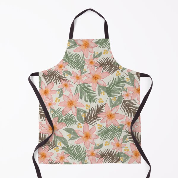 Item preview, Tropical leaves with pink florals and dark leaves designed and sold by Ashleigh Fish.
