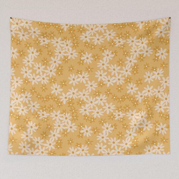 Item preview, Daisies in yellow and white on yellow designed and sold by Ashleigh Fish.
