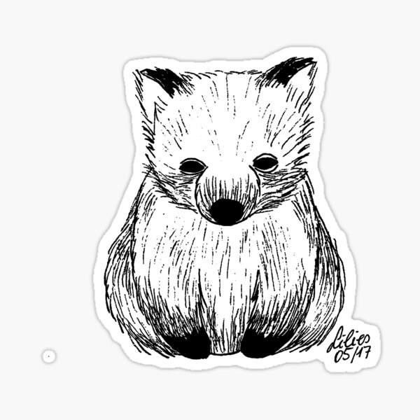 Wombat schwarz - weiß Sticker
