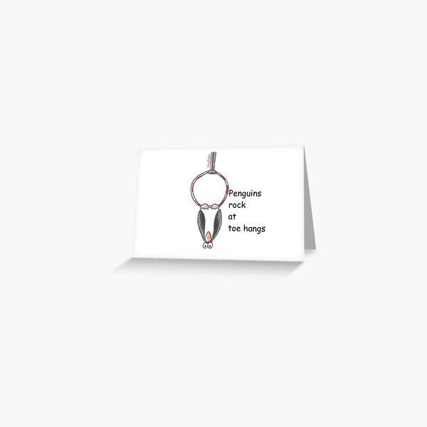 Penguins Rock At Toe Hangs Greeting Card