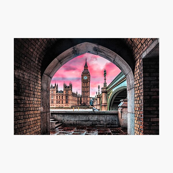 Item preview, London Big Ben Pink designed and sold by balazsromsics.