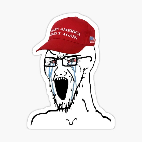 Vista previa del artículo con la obra «MAGA Soyjack Trump Partidario Wojack», diseñado y vendido por ThatOneGuy2021.