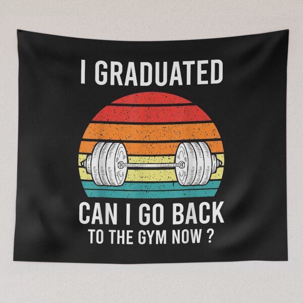 Item preview, I Graduated Can I Go Back To Gym Now Retro Vintage Gift T-Shirt designed and sold by Besnier-Rahel.