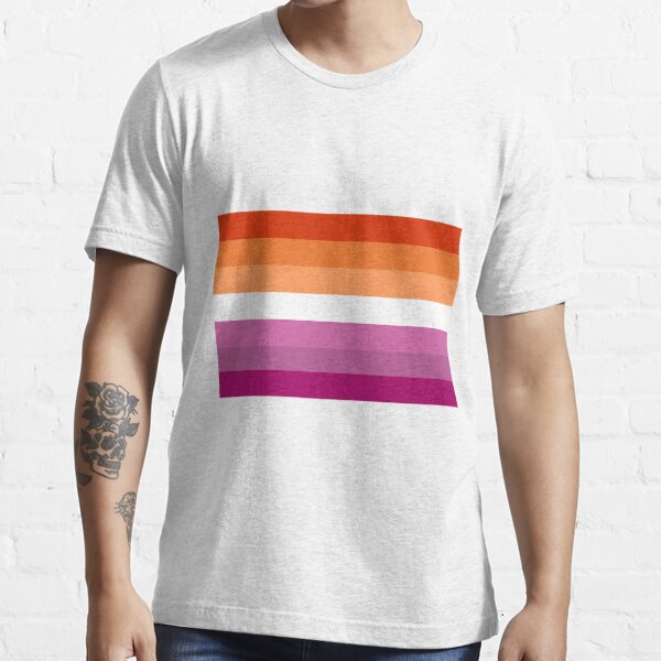 Orange Magenta Lines Lesbian Pride Flag Butch Femme Pride Flag T Shirt For Sale By