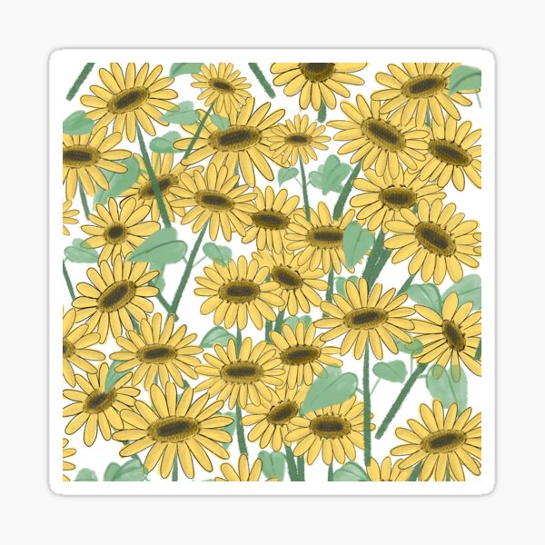 Gardening with sunflowers Sticker