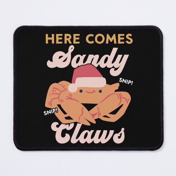 Item preview, Cute Christmas Crab Pun Santa Hat, Here Comes Sandy Claws design designed and sold by Merchking1.