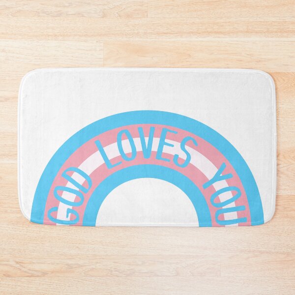 Item preview, God Loves You - Trans Flag Rainbow - Blue Pink and White designed and sold by SayWhatYouFeel.