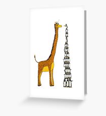 Wer ist größer Unicorn Giraffe oder Pinguin? Grußkarte