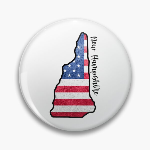 Artikelvorschau, New Hampshire State Outline mit patriotischer USA-Flagge entworfen und verkauft von Gsallicat.