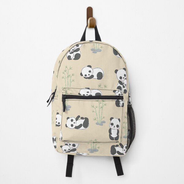 Vista previa del artículo con la obra «Pandas - lindos osos panda y bambú en beige», diseñado y vendido por sunshinestudiod.