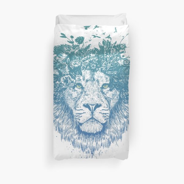 Floral lion Duvet Cover