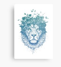 Floral lion Metal Print