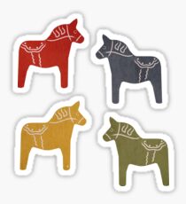 Schwedische Dala Pferde Sticker