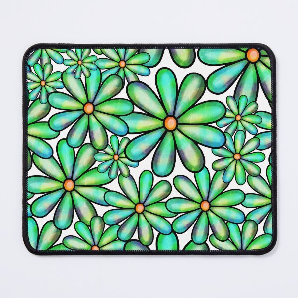 Item preview, Doodle Green Color Bright Flower Pattern designed and sold by eviesfashion.