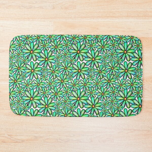 Item preview, Doodle Green Color Bright Flower Pattern designed and sold by eviesfashion.