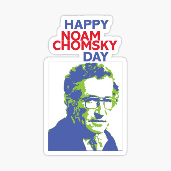 Pegatina «Feliz día de Noam Chomsky» de DJVYEATES | Redbubble