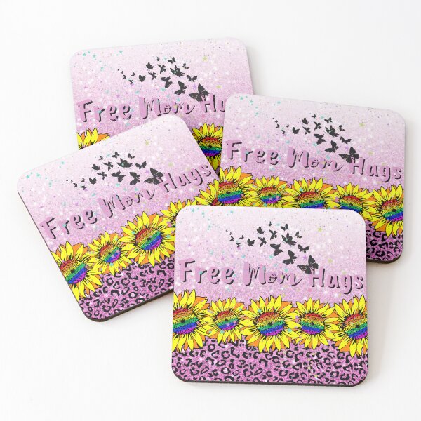 Item preview, Free Mom Hugs, LGBT Rainbow Sunflower, designed and sold by calalassy.