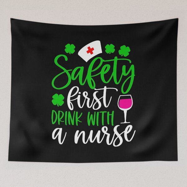Item preview, Safety First Drink With A Nurse Shamrock St Patrick Day designed and sold by GardNewerd.