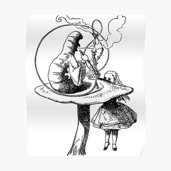 Alice The Hookah Smoking Caterpillar Alice In Wonderland Poster sites