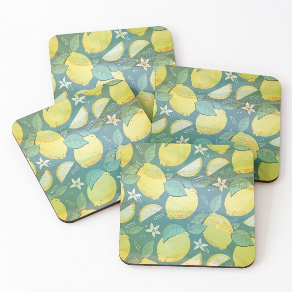Item preview, green and yellow summer lemon pattern designed and sold by Beeroclock.