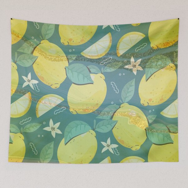 Item preview, green and yellow summer lemon pattern designed and sold by Beeroclock.