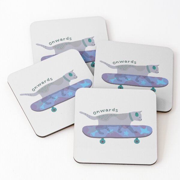 Item preview, Onwards - Cat on a Skateboard - Quotes designed and sold by aaalou.