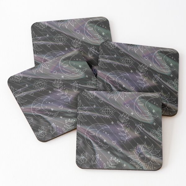 Item preview, holo black and white astrology galaxy pattern designed and sold by Beeroclock.