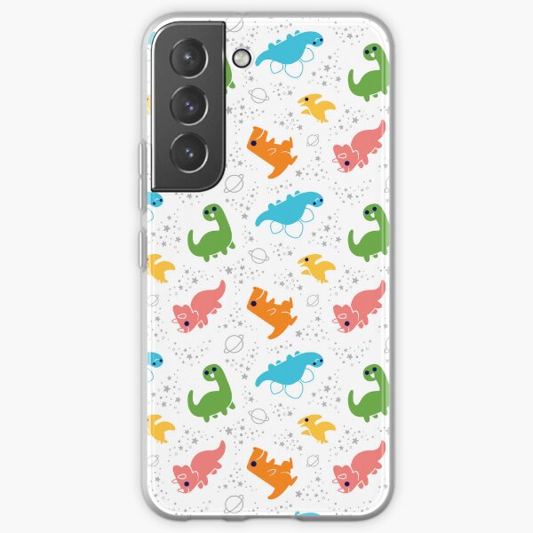 Cute Dinosaurs In Space Rainbow Pattern Samsung Galaxy Soft Case