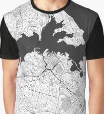 Auckland Map Gray Graphic T-Shirt