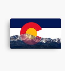 Pikes Peak Colorado Flag Canvas Print