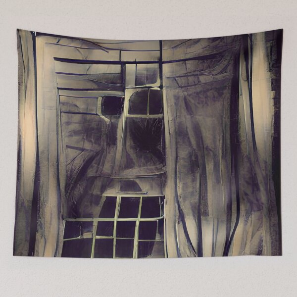 Item preview, Ghostly Window Creepy Art designed and sold by CreepyKaleidopi.