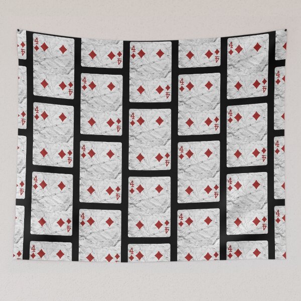 Item preview, Playing Cards 4 of Diamonds (distressed design) designed and sold by siggyspatsky.