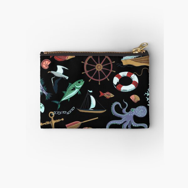 Item preview, Aquatic and nautical wonderland on black designed and sold by FGCART.