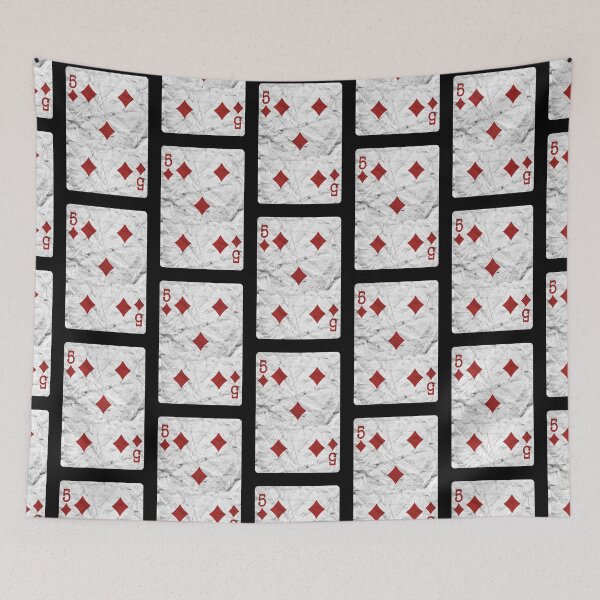 Item preview, Playing Cards 5 of Diamonds (distressed design) designed and sold by siggyspatsky.