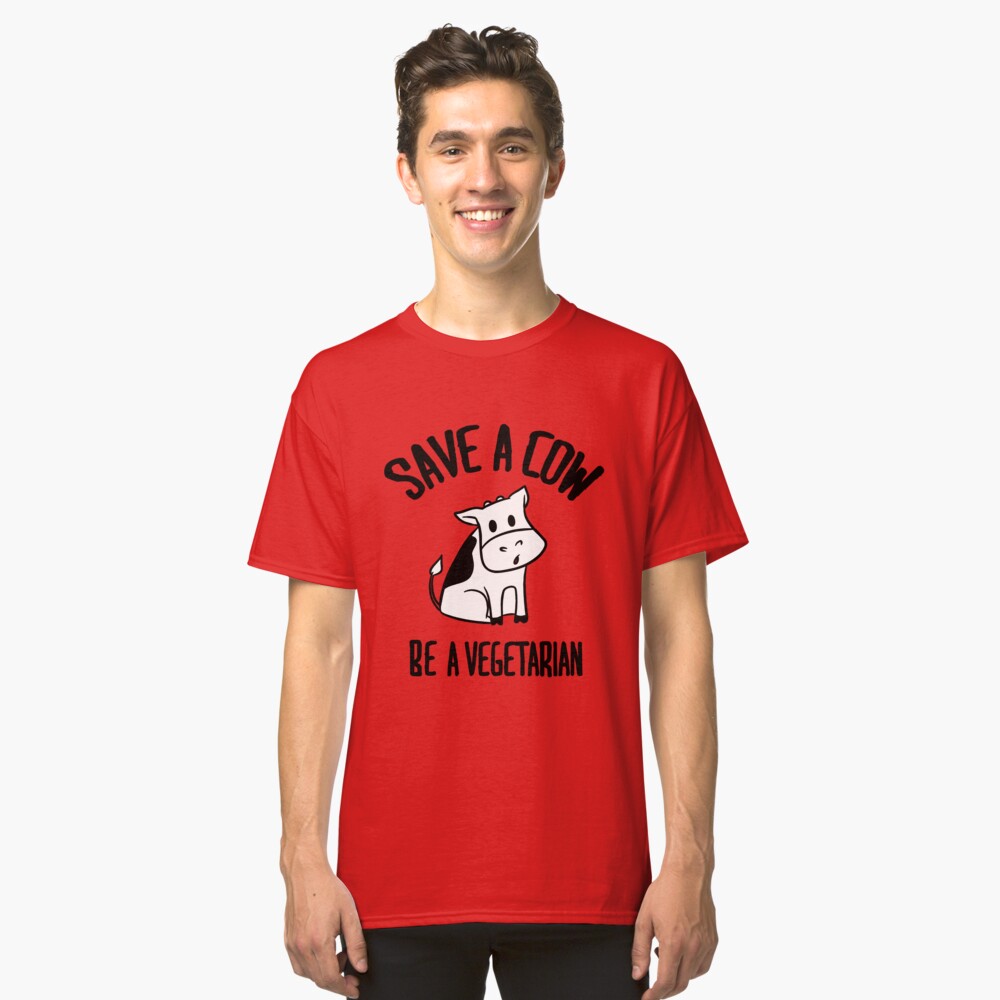 Save A Cow Eat A Vegan Sexual Adult Humor V-Neck Tees Shirts Tshirt T-Shirt