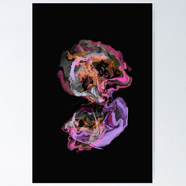 Item preview, Black Pink Abstract Fluid Art designed and sold by Poonam Shinde.