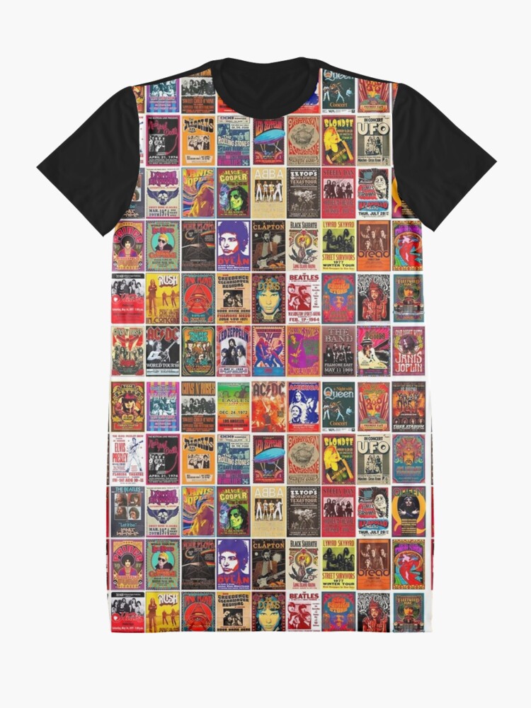 Vintage Rock Band Concert Posters, 70s 80s 90s Retro Music Graphic T-Shirt  Dress for Sale by eulatucker