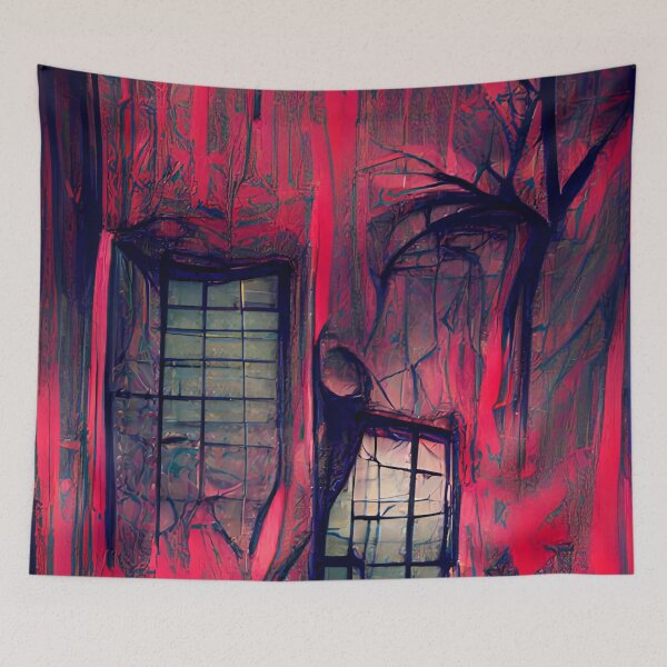 Item preview, Smiling Haunted House Creepy Art designed and sold by CreepyKaleidopi.