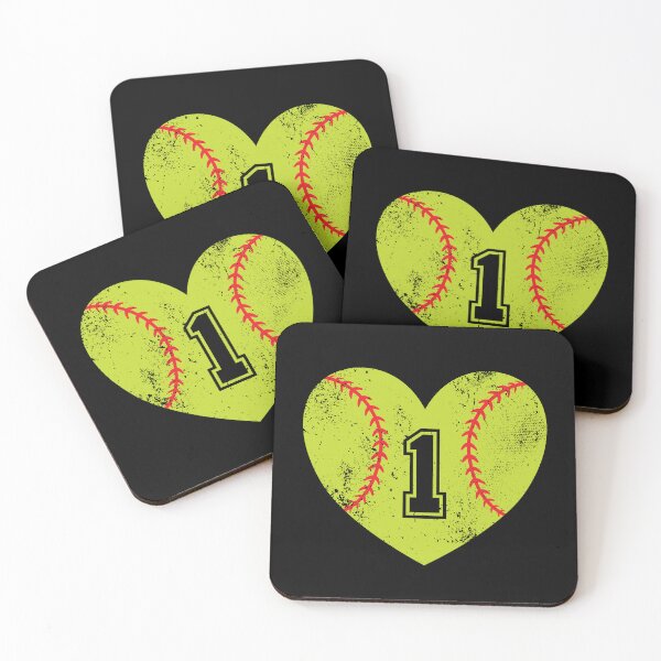 Item preview, Softball Heart Jersey Number 1 designed and sold by AdventureTee.