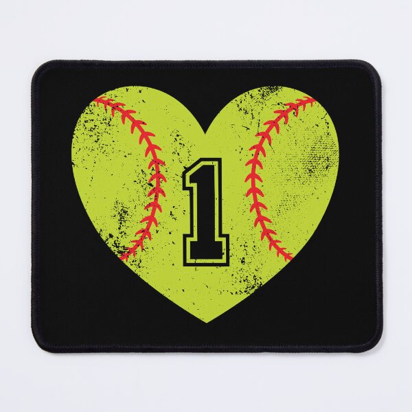 Item preview, Softball Heart Jersey Number 1 designed and sold by AdventureTee.